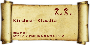 Kirchner Klaudia névjegykártya